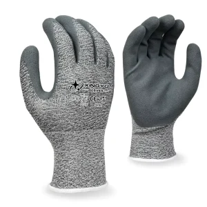 13 Gauge Polyester Latex Sandy Coated Work Safety Gloves Breathable Soft Anti-Slip High Grip for Industrial Logistics