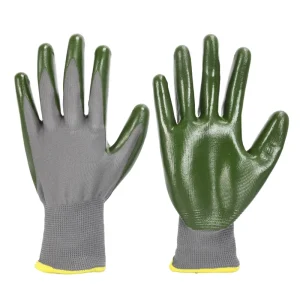 13-Gauge Polyester Nitrile-Coated Work Gloves for Gardening and Yard Work