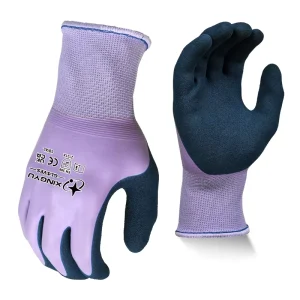 13 Gauge Purple Fully Coated Latex Work Gloves Anti-Slip Foamed Latex Palm Wear-Resistant Household Gardening Agriculture