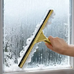 13 Inch Floor Squeegee Household Product Outdoor Rustproof Window Wiper Cleaning Factory Direct Yellow Copper Silicone Squeegee