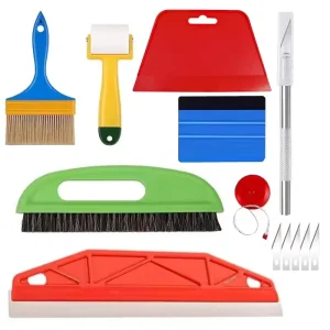 13 Piece Wallpaper Smoothing Tool Kit Squeegee Roller and Brush for Installation