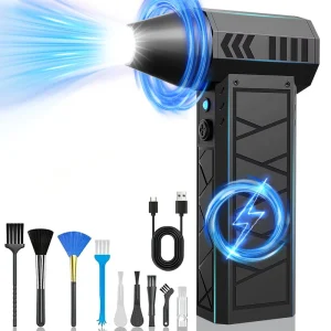 130000RPM Brushless Motor Rechargeable Cordless Handheld Compressed Air Duster Turbo Fan for Car and Outdoor Use