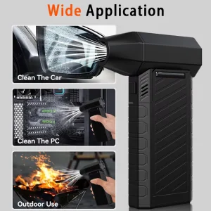 131000RPM Handheld Turbofan with Lighting and SOS Light Compressed air duster 3 speed Adjustable Portable air Gun
