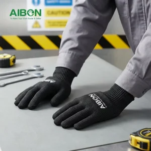 13G HPPE Cut-Resistant Level 5 Sandy Nitrile Palm-Coated Oil-Grip Safety Work Gloves