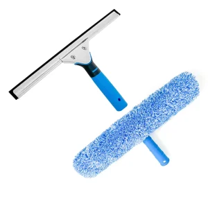 14-Inch Stainless Steel Shower Squeegee Long Handle Rubber Wiper Glass Cleaner for Window Hook Car