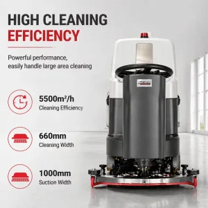15% Climbing Heavy Duty Electric 24V High Pressure Cleaner Ride On Industrial Floor Washer Dual Brush Battery Powered TWS 660