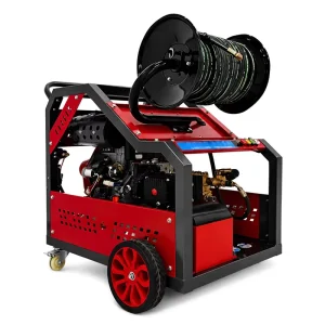 150 Bar High Pressure Sewer Jetter Machine Drain Cleaning Pipe Unblocking Equipment Diesel 15 HP Engine Triplex Pump 10.6 GPM