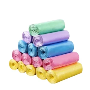 150 Count 4 Gallon Colorful PE Trash Bags with Side Gusset for Home and Office Wastebaskets, 5 Color Options