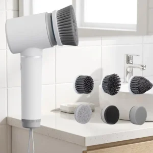 1500mAh USB Rechargeable Electric Spin Scrubber with 6 Brush Heads