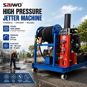 150bar/2175psi 100-160L/min 26-42gpm Diesel Sewer Jetting Machine High Pressure Water Jetter Drain Cleaning Machine Pipe Cleaner
