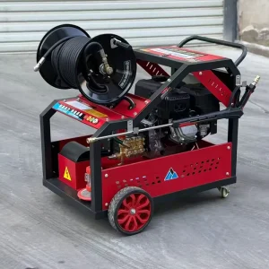 15HP 150bar Gasoline Sewer Cleaning Machine for 50-300mm Drains