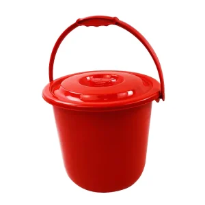 15Liter Red PP Plastic Eco-Friendly European Style Water Bucket with Lid for Household Cleaning