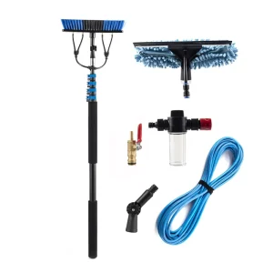 15ft Telescopic Aluminum Solar Panel Cleaning Brush Eco Friendly Window Exterior Wall Squeegee Red Black Customized