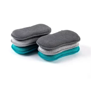 15x9x2 Cm Eco-Friendly Microfiber Elliptical Dual-Sided Dishwashing Sponge