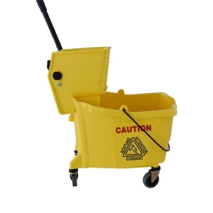16 20L Commercial Side Press Yellow Plastic Eco Friendly Hotel Use Floor Cleaning Squeeze Mop Bucket with Wringer