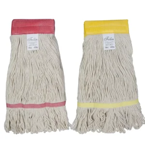 16 oz Heavy-Duty Cotton Yarn Replacement Mop Head with Color Band for Wet Floor Mopping