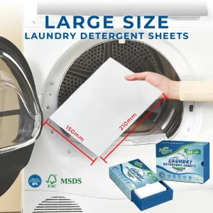 160-Load 21 x 15 cm Extra-Large HE-Compatible Concentrated Laundry Detergent Sheets