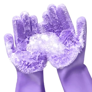160g Medium-Thickness Waterproof Non-Slip Silicone Cleaning Gloves