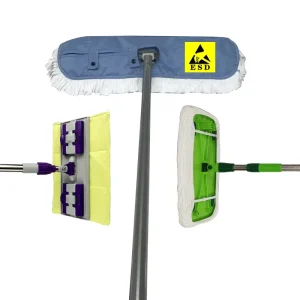 18″ 24″ 35″ 43″ Industrial Manufacturer Microfiber Sub Ultrafine Polyester Head Cloth Antistatic ESD Cleanroom Dust Mop
