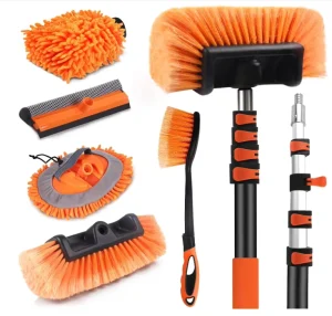 18 FT Reach Car Wash Brush with Long Handle Car Cleaning Kit with Extension Pole Soft Bristle Brush Cleaning Mop
