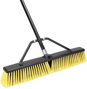 18-Inch Outdoor Push Broom with 63-Inch Long Handle for Deck, Driveway, Garage, Yard, Patio, and Warehouse