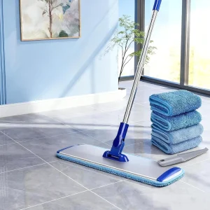 18″ Microfiber Flat Mop with High Absorbency and Quick-Drying Floor Cleaning System