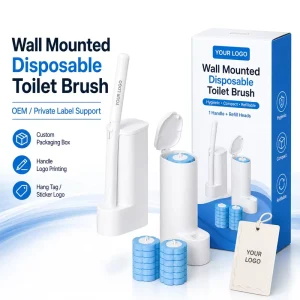 18-Refill Long-Handle Plastic Toilet Cleaning Brush Set