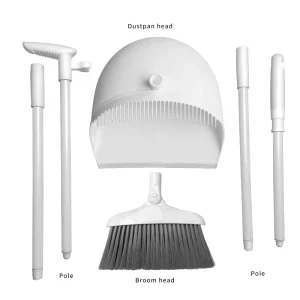 180 Degree Rotating Lightweight Aluminum Broomstick PP Broomhead Long Handle Dustpan Set for Home Kitchen Office Floor Cleaning