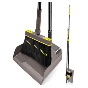 180-Degree Rotating Long-Handle PP Broom Stick with Dustpan for Kitchen, Lobby, and Dorm Cleaning