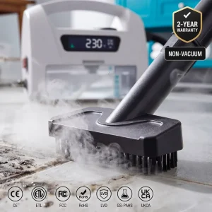1800W Portable Canister Dry Steam Cleaner for Grout and Tile Floors, 1.6L, 3.5Bar, 230F, 30min