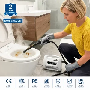 1800W Toilet Steam Cleaner with PWM, 230F Dry Vapor, 1.6L Tank and 2-Year Warranty