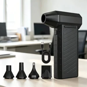 180W Brushless Compressed Air Duster, 130000 RPM, Wireless Rechargeable Computer Keyboard Cleaner