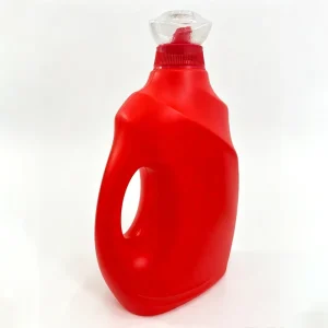 1L 2L Red White Laundry Bottle Square Empty HDPE Detergent Plastic Laundry Liquid Packaging Bottles