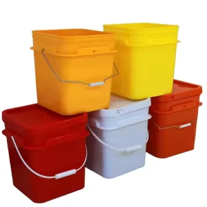 1L-30L Plastic Bucket Square Custom Color PP Material Thickened Plastic Bucket with Lid Plastic Packaging