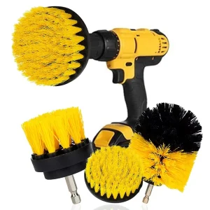 2/3.5/4-Inch Electric Scrubber Drill Brush Kit, 3-Piece Plastic Nylon Brushes for Wheels, Carpet, Glass, and Cars