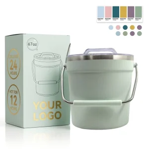 2/4/8L Double-layer Stainless Steel Ice Bucket with Color Options