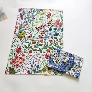 2 Piece Linen Cotton Tea Towel Set Quick Dry Soft Absorbent Square Pattern Cooking Dish Towels