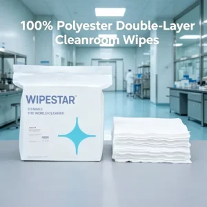 2-Ply Polyester Cleanroom Wipes 9inch Lint-Free Cloths for Wiping Precision Instruments