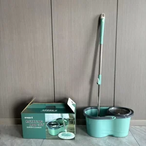 2-in-1 360-Degree Microfiber Mop and Bucket Set with Dual-Drive Self-Wringer