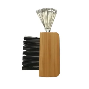 2 in 1 Bamboo Handle Hair Remove Brush Claw With Brush Cleaner for Comb Hair for Household Bathroom Cleaning