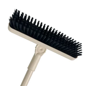 2-in-1 Bathroom Floor Scrub Brush with Adjustable Handle, Squeegee, Dustpan, and Broom