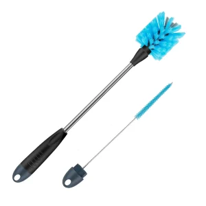 2 in 1 Detachable Long Handle Bottle Brush Kit for Straws Thermoses and Narrow Neck Cups with Eco Friendly Nylon Bristles