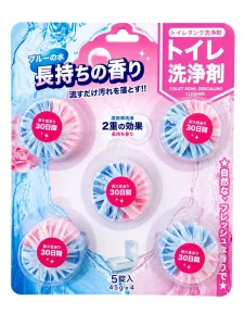 2-in-1 Disposable Fruit Fragrance Automatic Flushing Toilet Block WC Cleaning Bathroom Toilet Bowl Cleaner 50g*4 Packs