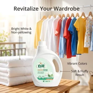 2-in-1 Fabric Softener and Laundry Detergent Color Protection Jasmine Washing Liquid for White and Colorful Clothes