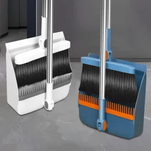 2 in 1 Office Home Floor Cleaning Tools Long Handle 180 Degree Rotatable Broom Dustpan Combo Set Stand up Broom and Dustpan Set