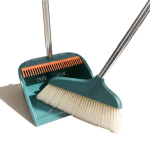 2 in 1 PET Lightweight Broom and Dustpan Set with Comb Teeth for Home Floor Cleaning
