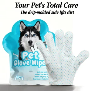 2 in 1 Pet Massage Grooming Wipes Drip Plastic Anti slip Nodes Deshedding Cleaning Dual action Disposable Soft pH Balanced Mitts