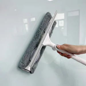 2 in 1 Portable Long Handle Stainless Steel Plastic Window Cleaning Brush Window Cleaner Glass Wiper