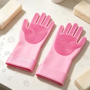 2-in-1 Silicone Heat-Resistant Waterproof Dishwashing Gloves