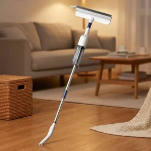 2-in-1 Spray Glass Squeegee P6 Reusable 490ml Built-in Water Tank with Microfiber Mophead Window Cleaner